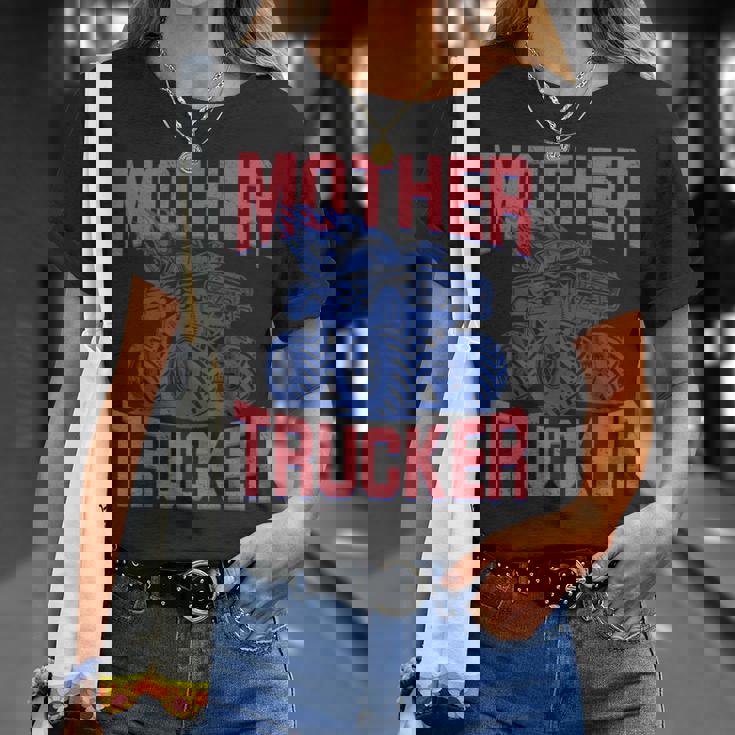 Mother Trucker Mom Of Boys Monster Truck Mom Mama Racing T-Shirt Gifts for Her