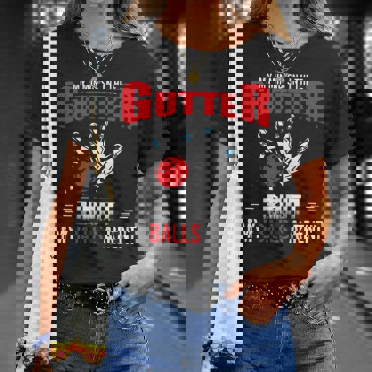 My Mind's In Gutter But Balls Arnot Cool ボーリング 長袖tシャツ Tシャツ 彼女への贈り物
