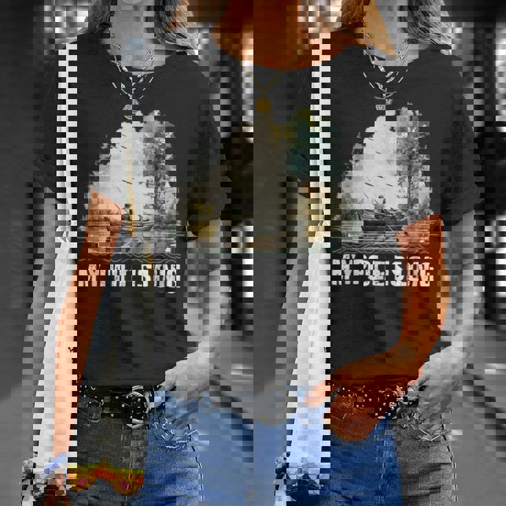 My Pole Is Long Fishing ハンティング フィッシャーマン ハンター 父の日 Tシャツ 彼女への贈り物