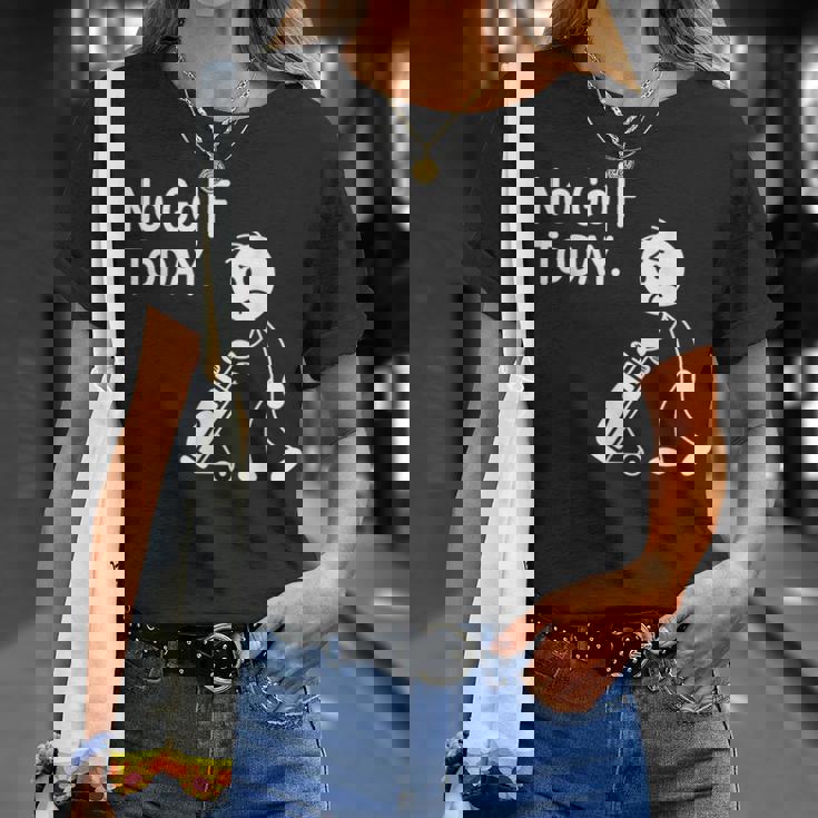 No Golf Todayadtick Man ユーモア ゴルフカートを押す Tシャツ 彼女への贈り物