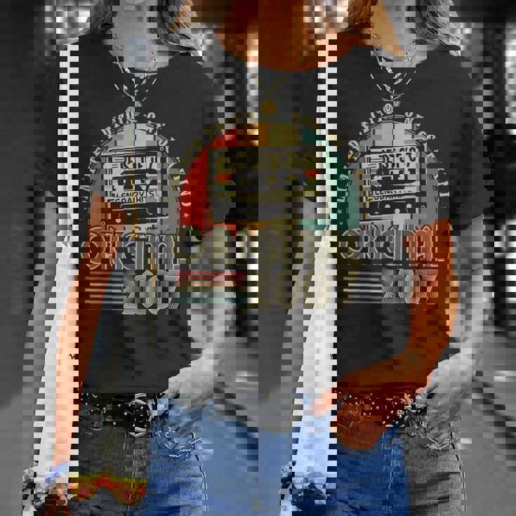 Original 2007Intage 18º Cumpleaños Para Nacidos En 2007 Camiseta unisex Regalos para ella