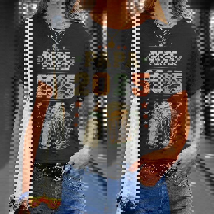 Papa 2025 Padre Primerizo Papá Joven Papá Primerizo Camiseta unisex Regalos para ella