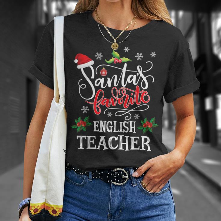 Père Noël Amusant Pour Professeur Anglais T-Shirt Cadeaux pour elle