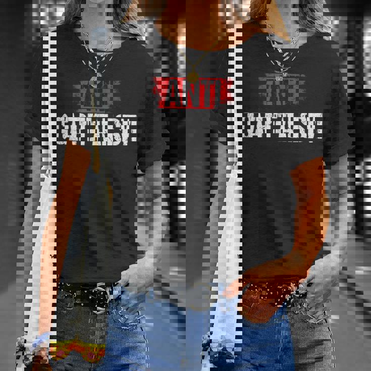 Politicsocialismo Libertario Anticapitalismo Capitalista Camiseta unisex Regalos para ella