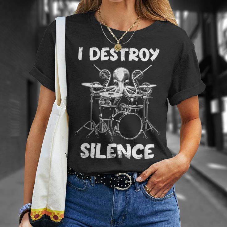 Poulpe Jouant De La Batterie Drumming Band Musique Musicien T-Shirt Cadeaux pour elle