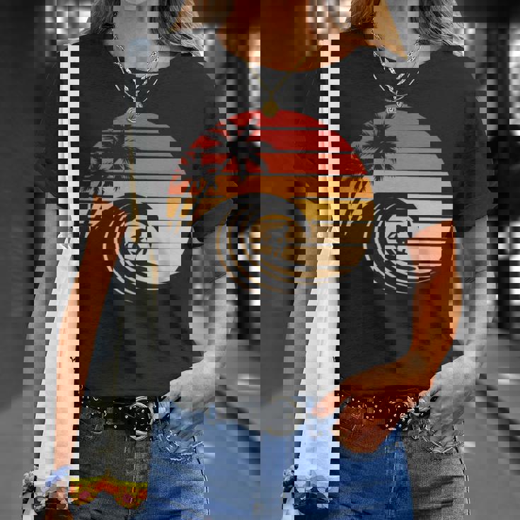 Retro Deurf Al Atardecer Intage Paraurfista De Playa Manga Larga Camiseta unisex Regalos para ella