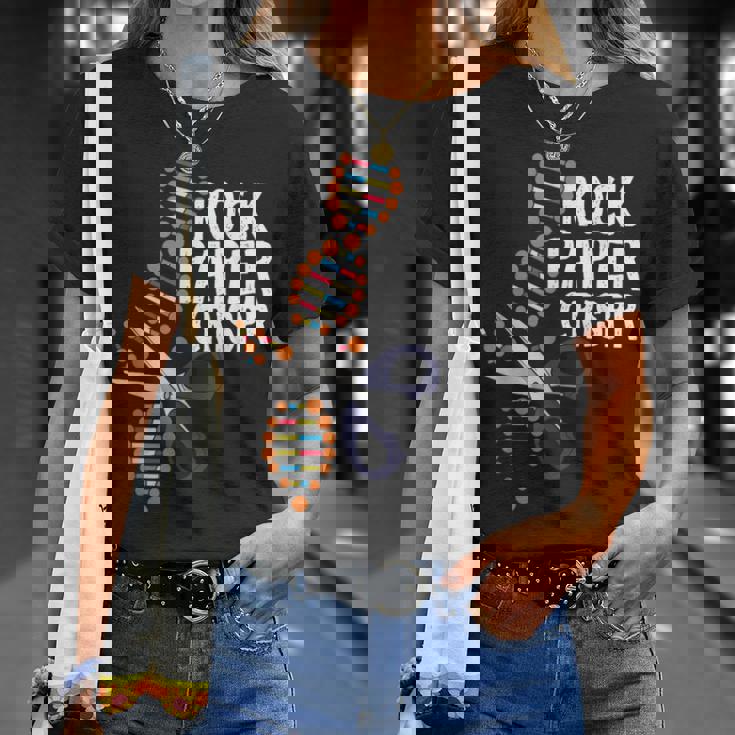 Rock Paper Crispr Dna 生物学者 遺伝子工学 Tシャツ 彼女への贈り物