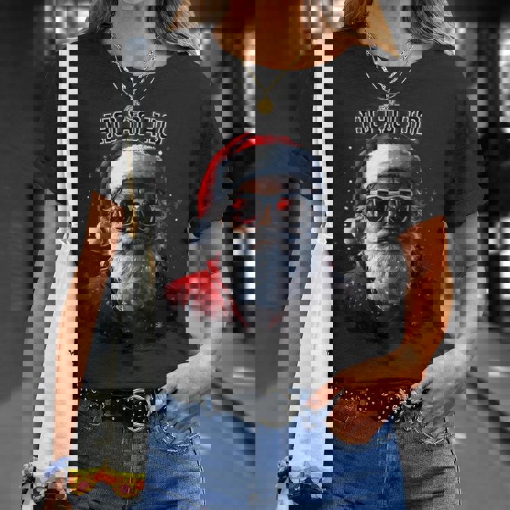 Sarkastischer Cooler Weihnachtsmann Mitonnenbrille Undchnee Weihnachten T-Shirt Geschenke für Sie