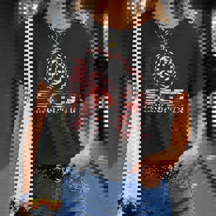 Scp、財団、血で 長袖tシャツ Tシャツ 彼女への贈り物