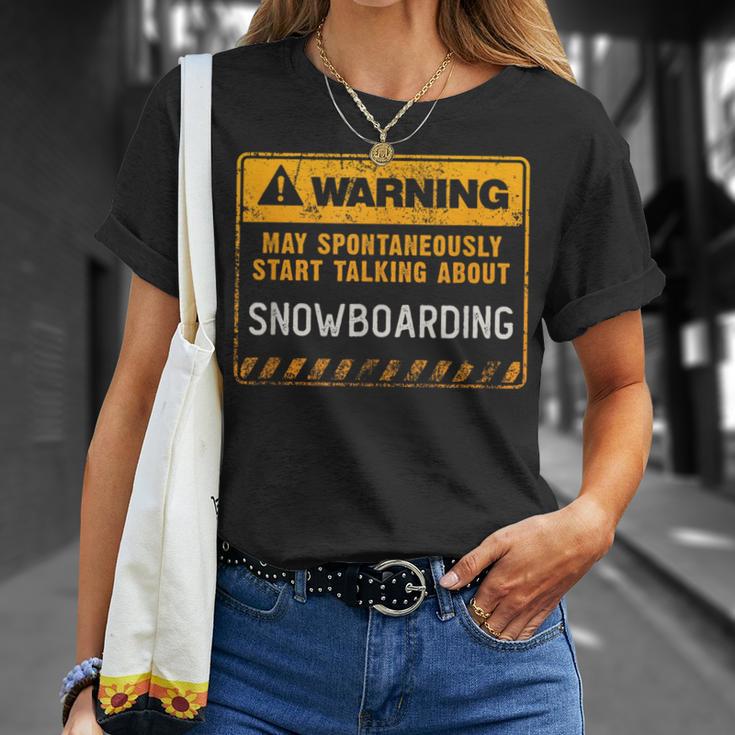 Señal De Advertencia Divertida Denowboard Camiseta unisex Regalos para ella