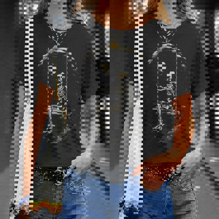 Squelettee Balançantur La Lune T-Shirt Cadeaux pour elle