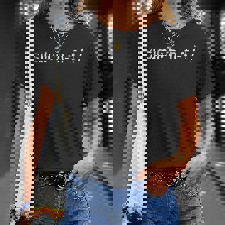 Sudo Rm -Rf Linuxysadmin コマンドライン プログラマー Tシャツ 彼女への贈り物