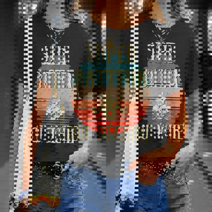 Super Batteur Qui Déchire Humour Batterie Cadeau Batteur T-Shirt Cadeaux pour elle