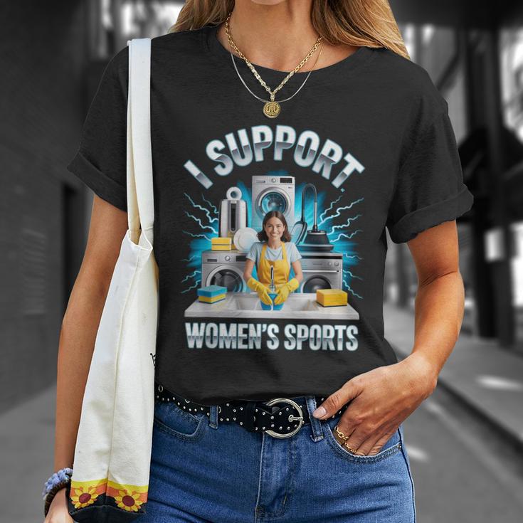 I Support Women's Sports Unwearable Aduld Humor Bootleg T-Shirt Gifts for Her