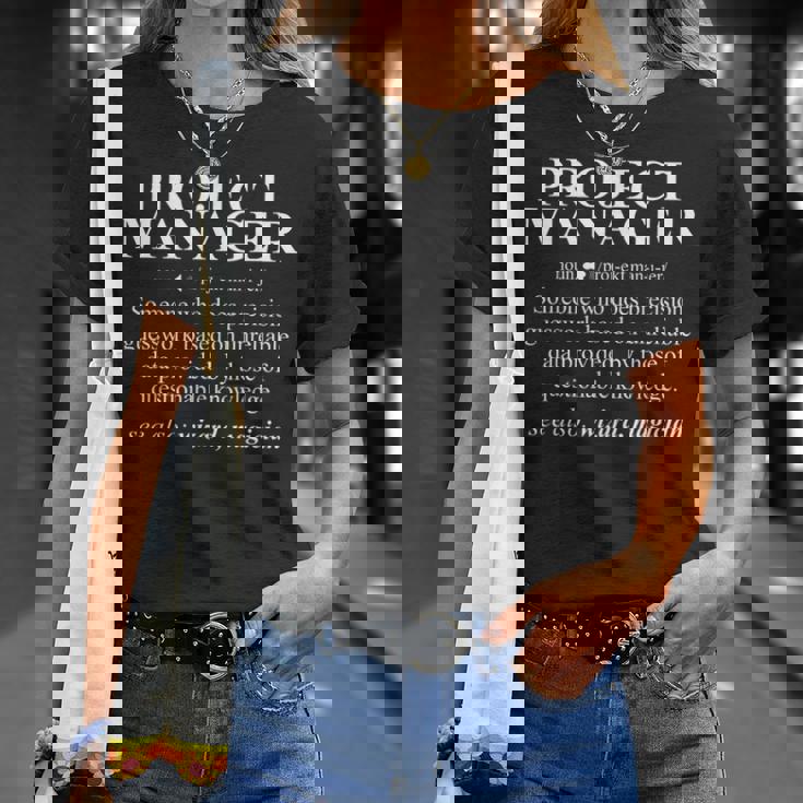 Sustantivo Project Manager Definition Gestión De Proyectos Camiseta unisex Regalos para ella