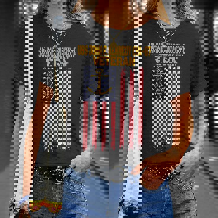 USS John F Kennedy CVA-67 Aircraft Carrier Veteran's Day T-Shirt Gifts for Her