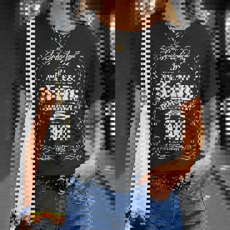 Vintage 85 Cumpleaños Hombres Divertido 1941 85 Cumpleaños Español Camiseta unisex Regalos para ella