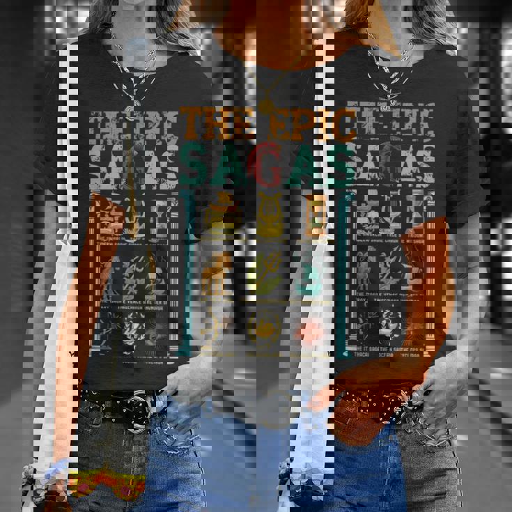 Vintage Laaga Épica Ítaca Odiseo Musicalabiduría Trueno Camiseta unisex Regalos para ella