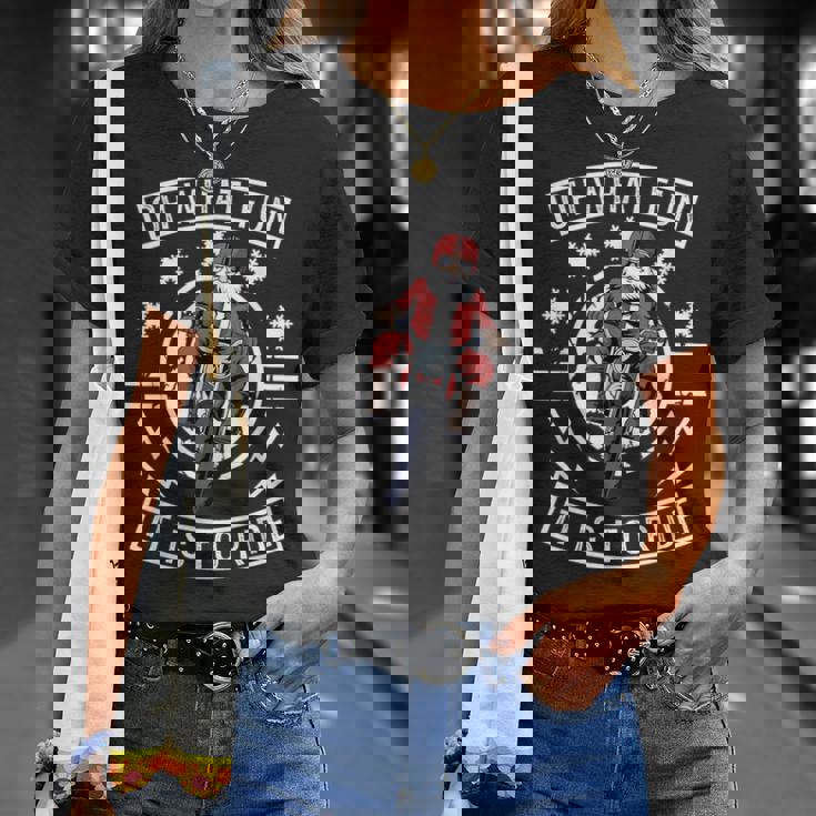 Weihnachten Motorrad Mannanta Biker Weihnachtsmann T-Shirt Geschenke für Sie