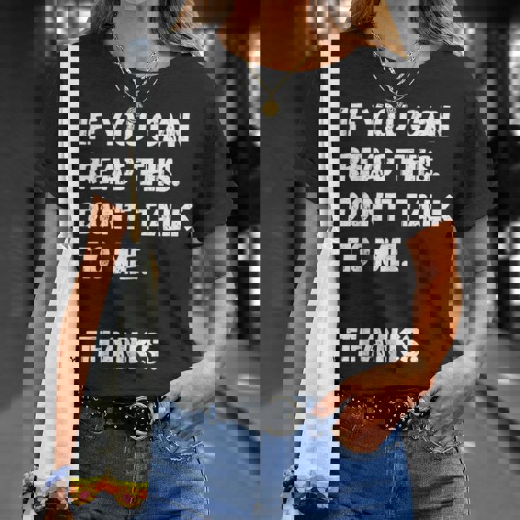 これを読めたら私に話しかけないでください-面白い人が嫌い Tシャツ 彼女への贈り物