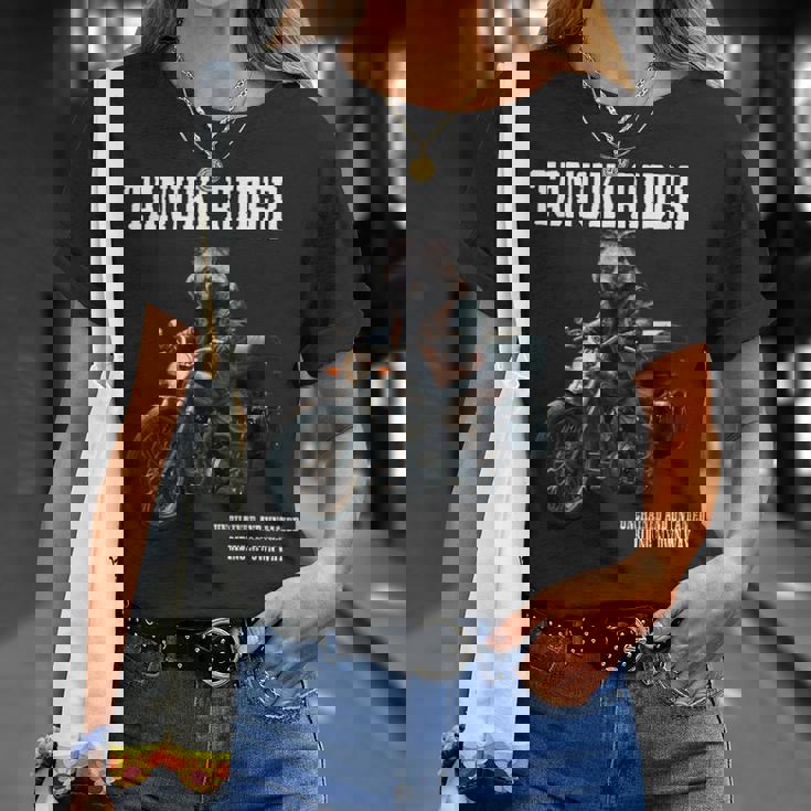 たぬきライダー バイク ビンテージ かっこいいタヌキ 狸 おもしろ 日本 動物 ユニーク オートバイ 乗り物 Tシャツ 彼女への贈り物