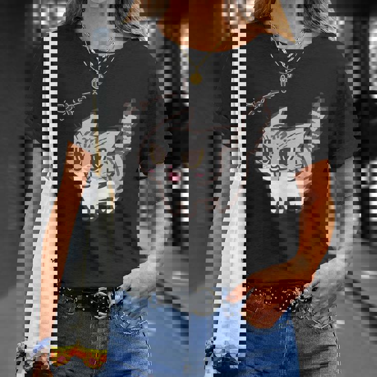 ねこシャーサバトラ白猫ver Tシャツ 彼女への贈り物