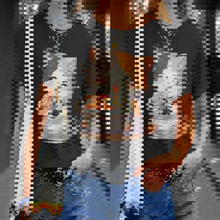 わがまま猫 寿司ねこ ラーメン好き かわいい おもしろ マンガ Tシャツ 彼女への贈り物