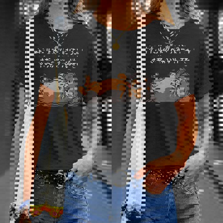 わたしはがんばらない おまえががんばれ ダックスフンド 犬 おもしろ 怠け者 ネタ ギャグ メンズ Tシャツ 彼女への贈り物