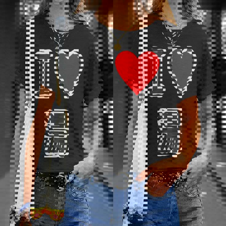 アイラブ・湯【変なデザイン屋さん】温泉 お風呂 銭湯 お土産 旅行 ハート スタッフ メッセージ・面白い デザイン Tシャツ 彼女への贈り物