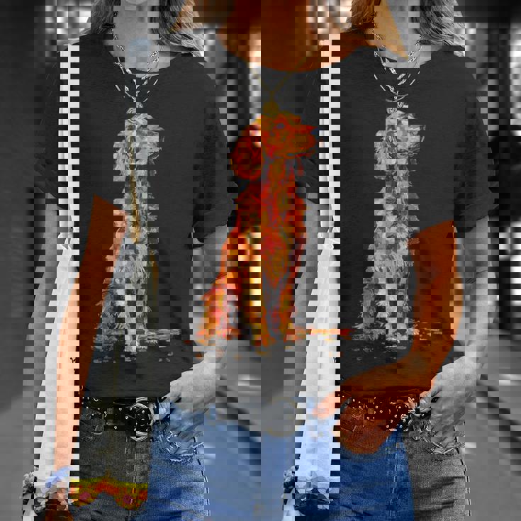 アイリッシュセッター 犬 グラフィック ペットアート アイリッシュセッター Tシャツ 彼女への贈り物