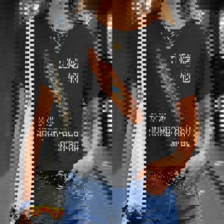 アンドロメダ銀河とバックsf宇宙へ愛してる Tシャツ 彼女への贈り物