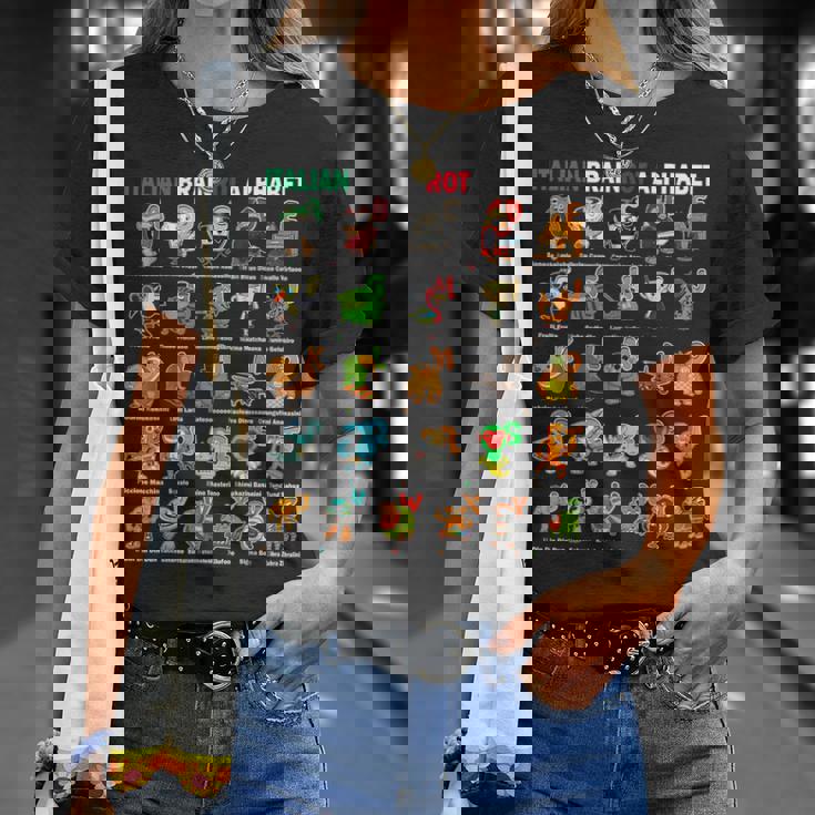 イタリアンブレインロットアルファベットキャラクター おもしろミーム Tシャツ 彼女への贈り物