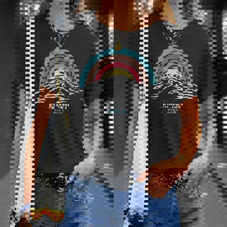 エトナ山火山 パレルモ シチリア島を訪問 イタリア ハイキングギフト Tシャツ 彼女への贈り物