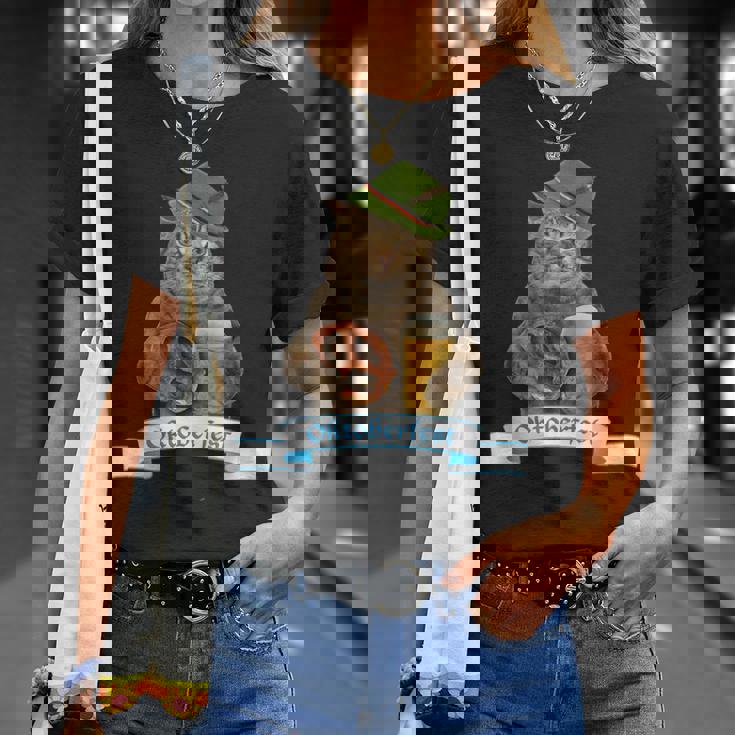 オクトーバーフェスト 猫 ドイツビール 長袖tシャツ Tシャツ 彼女への贈り物