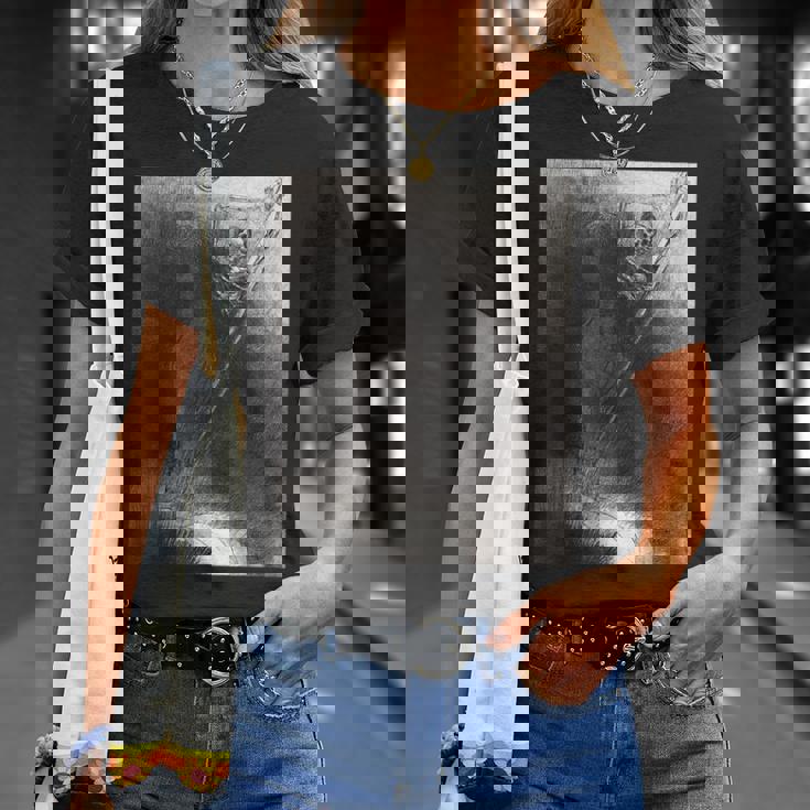 オディロン・ルドン著「そして彼にかかった彼の名は死だった」 Tシャツ 彼女への贈り物