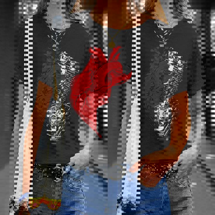 オートバイ エンジン バイカー アンチバレンタインデー 面白いグラフィック Tシャツ 彼女への贈り物