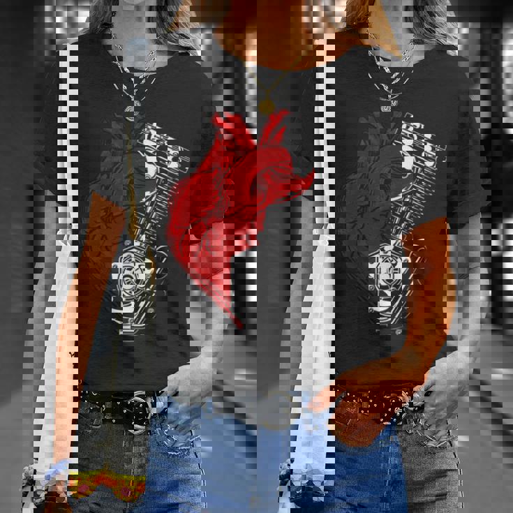 オートバイ エンジン バイカー アンチバレンタインデー 面白いグラフィック 長袖tシャツ Tシャツ 彼女への贈り物