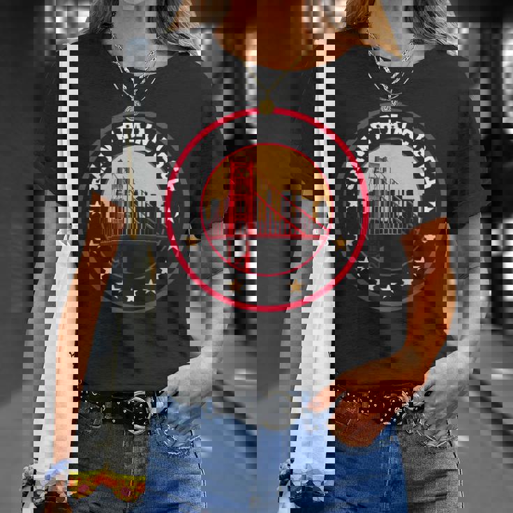 カリフォルニア サンフランシスコ シティ ギフト ブリッジ お土産f Tシャツ 彼女への贈り物