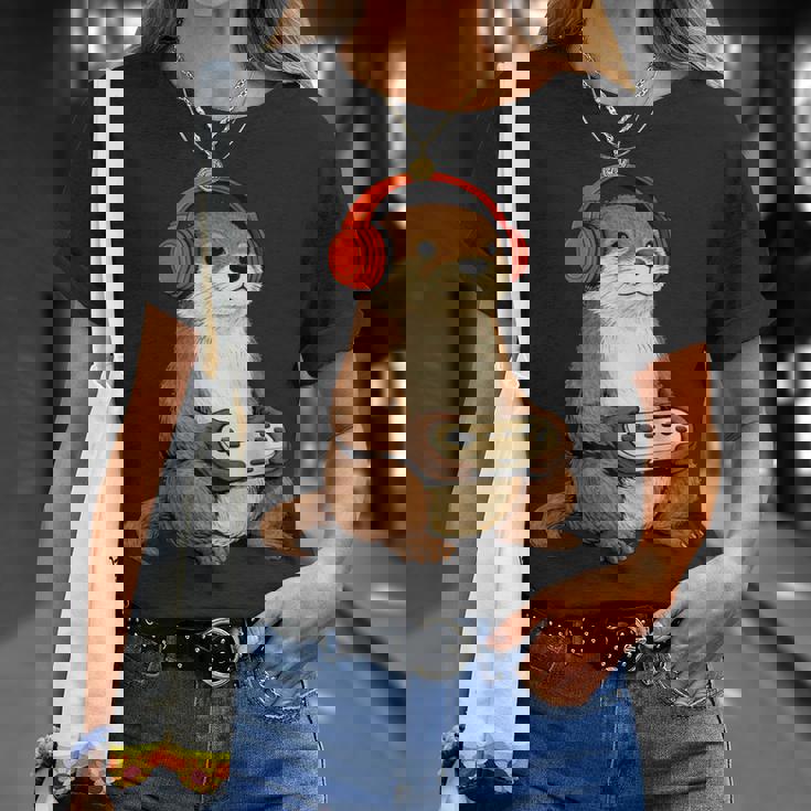 カワイイ カワウソ ゲーム アニメ レトロ 日本の芸術作品 ゲーマー 面白い Tシャツ 彼女への贈り物