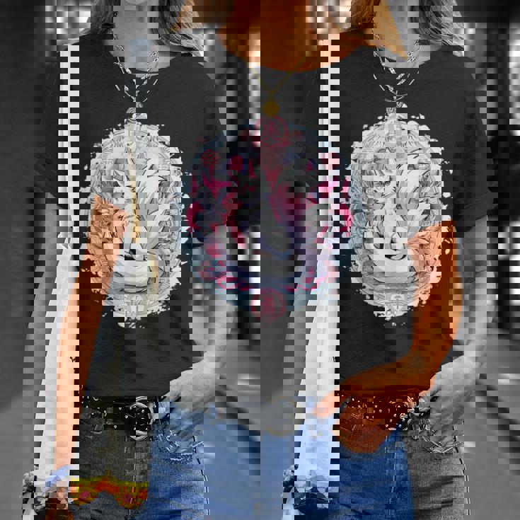 キツネ かわいい コスチューム 九尾狐 ドラゴンズ Tシャツ 彼女への贈り物