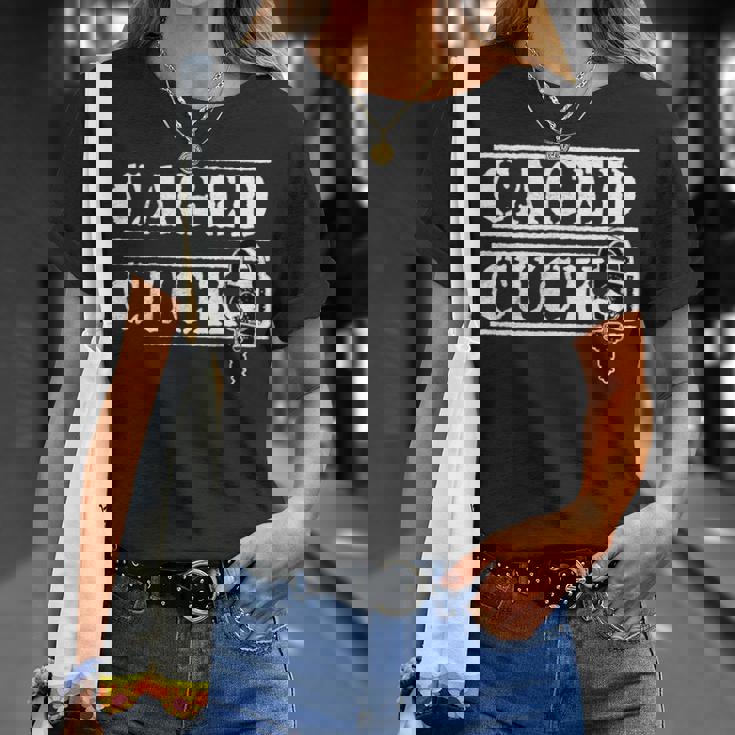 ケージドされた従順なコック、フェムドム カッコド 男性 貞操プレイ 長袖tシャツ Tシャツ 彼女への贈り物