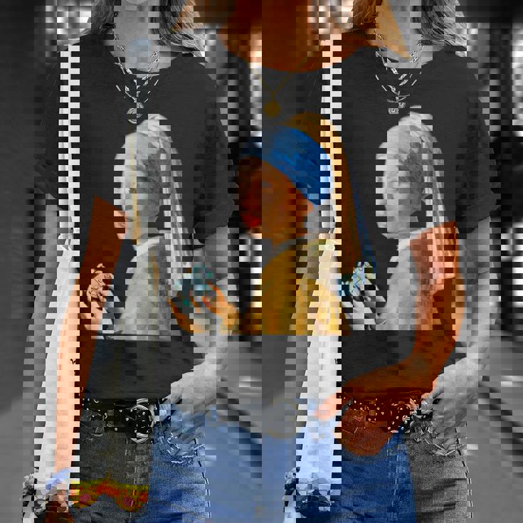 ゲーム モナリザ 面白いtシャツ ゲーマー ネタ 入り メンズ おもしろ 面白い 服 フェルメール グッズ Tシャツ 彼女への贈り物