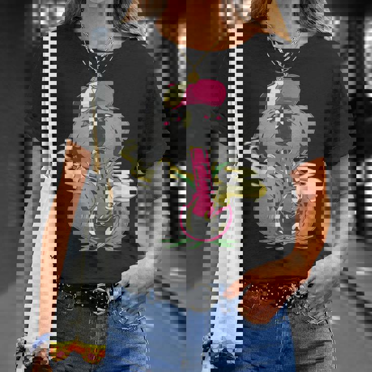 コアラ パンダ スモーキング ボング かわいい 面白い 漫画 Tシャツ 彼女への贈り物