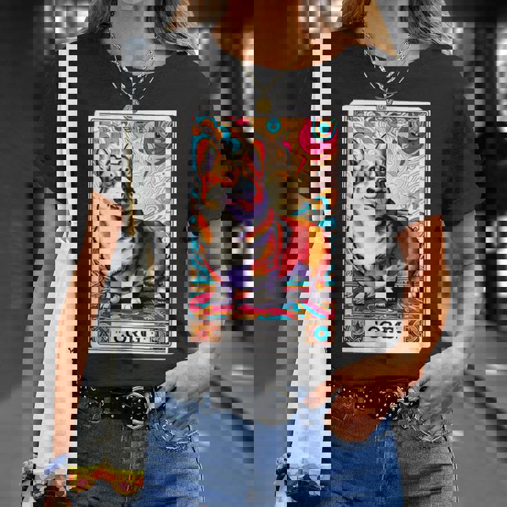 コーギー 面白いtシャツ 犬 タロット カード かわいい メンズ 子供 おもしろ 服 グッズ ネタ わんこ Tシャツ 彼女への贈り物