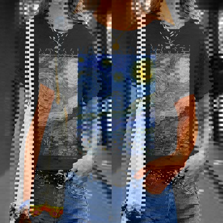 ゴッホ 星月夜 芸術家のためのアート 長袖tシャツ Tシャツ 彼女への贈り物