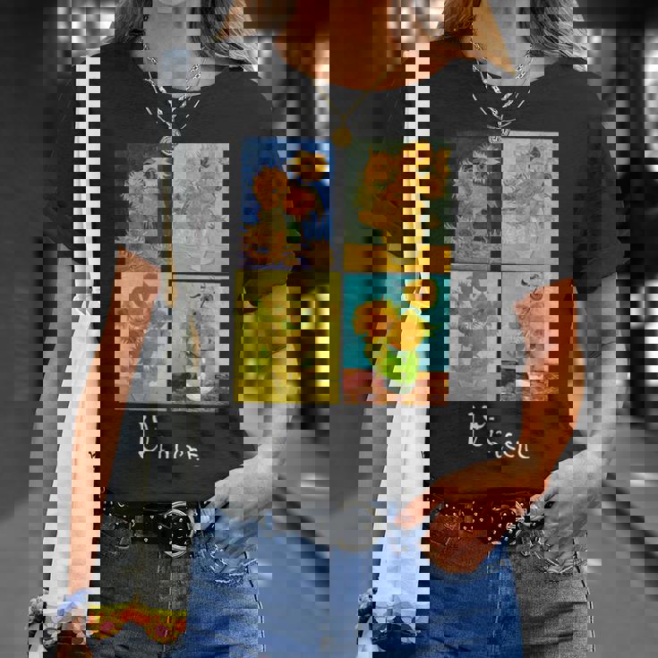 ゴッホの有名な芸術絵画 ひまわりvan Gogh Tシャツ 彼女への贈り物