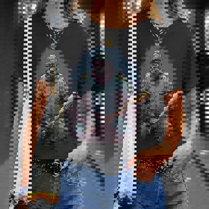 ゴリラ遊び 野球 おもしろい ゴリラ 野球選手 Tシャツ 彼女への贈り物