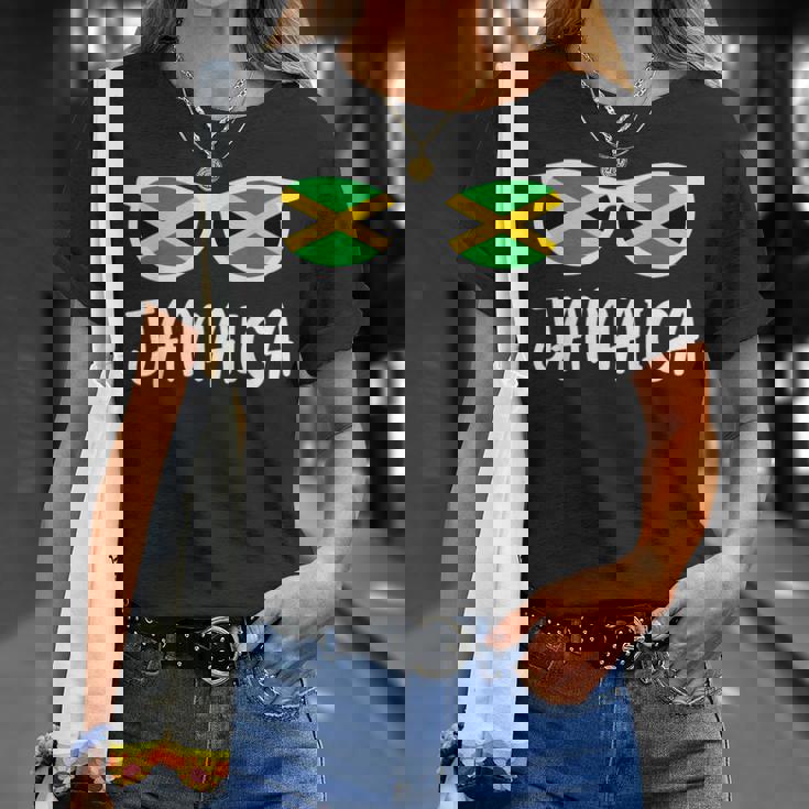 サングラス フラッグ ジャマイカ ジャマイカ 生まれ Tシャツ 彼女への贈り物