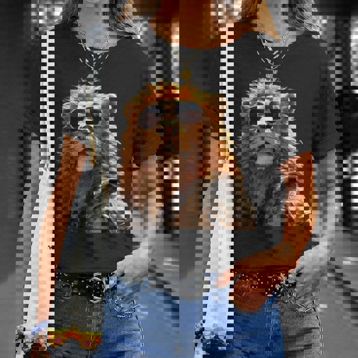 サングラスをかけたライオン 動物大好きライオン かわいいライオン Tシャツ 彼女への贈り物