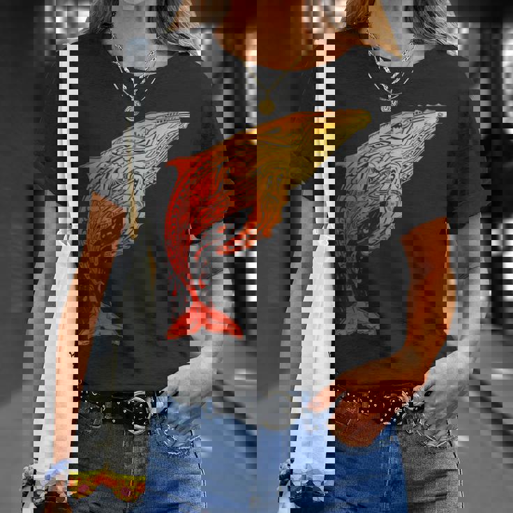 ザトウクジラ ネイティブ ハワイアン ハワイアン トライバル Tシャツ 彼女への贈り物